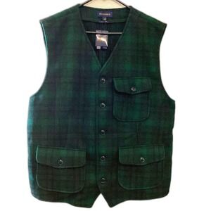 Piombo Hunting Vest Front Button Men's XXL Green Plaid Front Pockets NWT